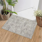 RUGSREAL Small Area Rug 2x3 Entryway Mat with Rubber Backing Stain Resistant Throw Carpet Modern Solid Color Bath Mat Contempowary Washable Rug for Living Room Bedroom Dining Room Kitchen, Taupe 2x3