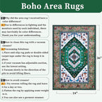 SERISSA Boho Rugs for Entryway, 2x3 Washable Non-Slip Entryway Rug Small Area Rug, Ultra Soft Oriental Vintage Green White Low-Pile Indoor Door Mat Floor Carpet for Entrance Bedroom Kitchen Bathroom