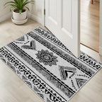 Area Rugs Moroccan for Living Room 3x4, Washable Non-Slip Boho Rug, Neutral Farmhouse Soft Carpet for Bedroom, Kitchen, Dining Room, Entryway, Geometric Print Tribal Carpets, Black and White