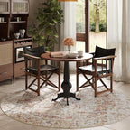 jinchan Round Rug 6ft Washable Area Rug Indoor Vintage Bedroom Floor Cover Distressed Circle Mat 6' Round Lightweight Non Slip Low Pile Thin Farmhouse Carpet for Living Room Dining Room Brick Red