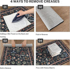 Boho Entryway Rug 2x3 Washable, Black Navy Floral Kitchen Rug, Super Thin Faux Wool Small Area Rug, Non-Slip Soft Carpet for Foyer, Bedroom, Office