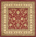 Unique Loom Voyage Collection Traditional Oriental Classic Intricate Design Area Rug (4' 0 x 4' 0 Square, Red/Gold)