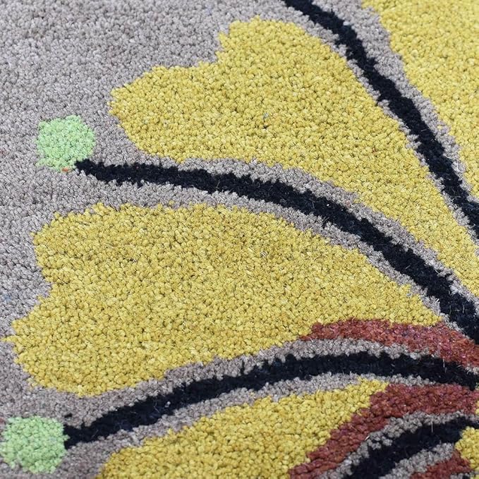 Rugsotic Carpets Hand Tufted Wool ECO-Friendly Area Rugs - 2'6''x6', Runner Shape, Camel, Floral Modern Design, High Pile Thick Handmade Anti Skid Area Rugs for Living Room, Bed Room (K00219)