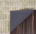 Hand-Tufted 100% Wool Area Rug – Unique Modern Geometric Grid Pattern, Soft Plush Textured Carpet for Living Room, Bedroom, Dining Room & Entryway (Light Green, 6' Round)