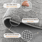 Shilucheng Wool Rug 8x10 Non-Slip, Blend 80% Wool and 20% Cotton Rugs for Living Room, Bedroom, Dinning Room, Soft Durable Cotton Backing Modern Area Rug (Gray/White)