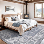 LUMI Washable Area Rug 8x12 for Living Room, Ultra Soft Stain Resistant Carpet with Non Slip Rubber Backing, Non-Shedding Low Pile Rugs for Bedroom, Dining Room, Indoor, Office