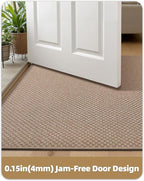 Color&Geometry Large Front Door Mat Indoor Entrance Non Slip Rubber Backed, 32"x48" Indoor Door Mats for Entryway, Dirt Trapper Double Doormat, Washable Front Door Rugs, Khaki (Rolled-up NO Creases)