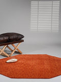 Hand Knotted Loom Wool ECO-Friendly Area Rugs - 10'x10', Octagon, Light Red Color, Solid Plain Design, High Pile Handmade Anti Skid Area Rugs for Living Room, Bed Room (L00111)
