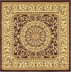Unique Loom Versailles Collection Traditional Classic Medallion Floral Motif Area Rug (6' 0 x 6' 0 Square, Brown/ Ivory)