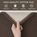 KOZYFLY Runners for Hallways 2x8 ft Washable Kitchen Runner Non Slip Rubber Backed Hall Runners Cotton Entryway Runner Rugs Floor Carpet for Indoor Backdoor Bedroom Kitchen, Reddish Brown/Coffee