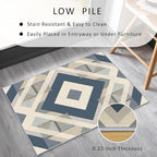 Geometric Rug, Washable 4x5 Rug for Living Room, Modern Abstract Patterned Indoor Carpet, Geometric Decor for Home, Bedroom, Soft Non Slip Thin Design FER95