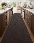 Color&Geometry Door Mat 2'4"x8' Runner Rug with Rubber Backing, Non Slip Washable Hallway Rug, Carpet Runners for Hallway Living Room Bedroom, Brown (Rolled-up NO Creases)