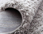 Unique Loom Solid Shag Collection Area Rug (6' 1" Round, Cloud Gray)
