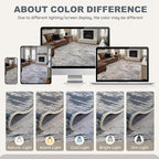 Area Rug Living Room Rugs - 5x7 Washable Large Soft Indoor Neutral Modern Abstract Low Pile Rug Carpet for Bedroom Dining Room Farmhouse Home Office - Blue/Grey/Brown