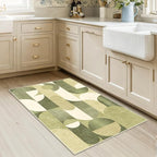 Small Rugs 2x3 Green Rug for Entryway Bathroom Kitchen Entrance Doormat,Modern Geometric Accent Floor Throw Carpet Non Slip