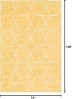Unique Loom Trellis Frieze Collection Area Rug - Geometric (6' 1" x 9' Rectangle Yellow/Ivory)