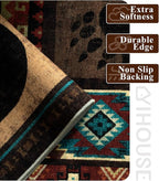 YIHOUSE Rustic Cabin Rugs for Living Room 9x12, Wildlife Bear & Deer Area Rug, Washable Southwestern Lodge Large Area Rug