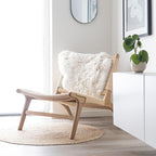 Sheepskin Long Hair 2x3 ft | Bedside Rugs for bedrooms, Sofa, Chair or The Dining Table | Each Sheepskin Rug is Unique and Created by Nature | Small Fluffy Rug in Color Beige