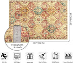 Lahome Moroccan Trellis Washable Rug, 2x3 Bathroom Rugs for Kitchen Entryway, Non-Slip Indoor Door Mat Ultra-Thin, Small Oriental Throw Carpet for Bedroom Entry, Red/Orange