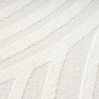 Abani Nomad Cream Tone-on-Tone Area Rug 2' x 3' for Living Room, Bedroom - Linear Curves Pattern - Durable & Easy to Clean