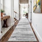 3x15 Washable Runner Rug for Hallway: Extra Long Runners for Entryway Living Room Dining Room - Stain and Water Resistant Rugs with Non-Slip Backing - Soft Low-Pile Carpet Grey