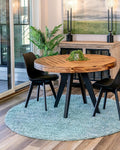 Unique Loom Davos Shag Collection Area Rug - Solid (6' 7" Round, Aqua)