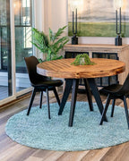 Unique Loom Davos Shag Collection Area Rug - Solid (6' 7" Round, Aqua)