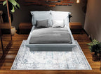 Bloom Rugs Washable Non-Slip 6' x 9' Rug - Teal/Beige Traditional Area Rug for Living Room, Bedroom, Dining Room, and Kitchen - Exact Size: 6' x 9'