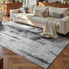 Ompaa Living Room Rug 5x8 Ink Black Area Rug Machine Washable Boho Rug Non Slip Abstract Vintage Indoor Large Rugs for Bedroom, Classroom, College Dorm, Farmhouse, Dining Room, Kids Playroom