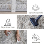 5x7 Area Rugs for Living Room Bedroom, Soft Fluffy Shaggy Bedside Rug, Indoor Floor Carpet for Kids Playroom, Dorms, Nursery Rooms, Home Decor (Tie-Dyed Light Grey 5'x7')