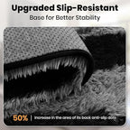 Zentavio Area Rugs for Living Room Large Rugs for Bedroom 6x9 Carpet Fluffy Fuzzy Soft Shag Aesthetic Plush High Pile Gray Throw Rug for Nursery Kids Room Dorm Horizontal Stripes Black Grey