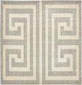 Unique Loom Athens Collection Classic Geometric Modern Border Design Area Rug (8' 0 x 8' 0 Square, Gray/ Beige)