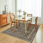 WITSHOCK Living Room Area Rugs 5x8: Soft Non-Slip Backing Washable Rugs Vintage Large Carpet for Bedroom Office Dining Room Kitchen Stain Resistant Home Decor Rug, Dark Brown