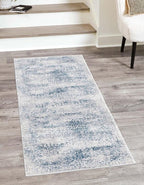 Unique Loom Finsbury Collection Area Rug - Sarah (2' x 8' Runner, Blue/ Ivory)