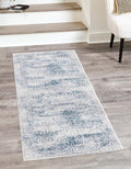 Unique Loom Finsbury Collection Area Rug - Sarah (2' x 9' 10" Runner, Blue/ Ivory)