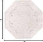 Unique Loom Isabella Collection Area Rug - Adjani (7' 10" Octagon, White/ Blue)