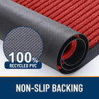 OLANLY Front Door Mat Indoor Outdoor Entrance, Waterproof Heavy Duty Doormat, Fade Resistant, Low Profile, Easy Clean Patio Porch Welcome Floor Mats for Entry, 59x23, Red