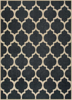 Lahome Moroccan Outdoor Rug 5x7, Easy Jute Black Washable Rugs for Patio Living Room, Geometric Trellis Woven Area Rug Non Slip for Backyard, Thin Non Shedding Farmhouse Carpet for Bedroom
