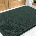 OLANLY Dog Door Mat for Muddy Paws 34x21, Absorbs Moisture and Dirt, Absorbent Non-Slip Washable Doormat, Quick Dry Chenille Mud Mat, Entry Indoor Entryway Carpet for Inside Floor, Blackish Green