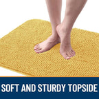 OLANLY Dog Door Mat for Muddy Paws 30x20, Absorbs Moisture and Dirt, Absorbent Non-Slip Washable Doormat, Quick Dry Chenille Mud Mat for Dogs, Entry Indoor Entryway Carpet for Inside Floor, Yellow