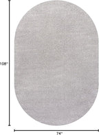 Eyely UES100K-6OV Supersoft Haze Solid Low-Pile Indoor Area Rug, Coastal, Bohemian, Minimalist, Classic, Casual for Bedroom,Kitchen,Living Room,Non Shedding,Easy-Washing, Gray, 6 X 9 Oval