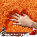 Ophanie Soft Fluffy Shaggy Rugs for Bedroom Living Room Dorm Nursery Home Decor Aesthetic,Color Orange, Size 4' Round