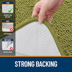 OLANLY Bathroom Rugs 24x16, Extra Soft Absorbent Chenille Bath Rugs, Rubber Backing Quick Dry, Machine Washable Bath Mats for Bathroom Floor, Tub and Shower, Home Decor Accessories, Willow Green