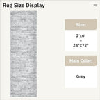 Runner Rug 2'x6' Washable Non-Slip Runner Rugs for Kitchen Bathroom Laundry Room Grey Vintage Floor Carpet Runners for Hallway Entryway