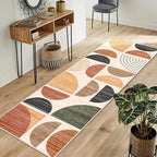 MUJOO Boho Runner Rug Washable,2x6 Area Rugs for Hallways Kitchen Bathroom Bedroom Entryway,Non Slip Carpet Long Mat Indoor,Soft Modern Abstract Bohemian Terracotta