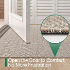 LUMI Ultra Thin Indoor Door Mat for Entrance 17"x30", Non Slip Entryway Mat, Low Profile Doormat, Unique Herringbone Design Carpet for Inside, Patio, Porch, Beige