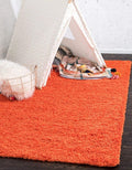 Unique Loom Solid Shag Collection Area Rug (2' 2" x 3' 1" Rectangle, Tiger Orange)