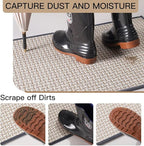 Door Mat Entrance 24"x35", Dirt Resistant and Absorbent, Non-Slip Rubber Backing Floor Mats, Easy Clean Low-Profile Doormat for Entryway, Front Door, Inside Entrance, Grey