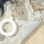 LUXE WEAVERS Marble Collection Blue Area Rug 6x9 Modern Abstract Swirl Design Non-Shedding Carpet