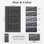 Vintage Charcoal 3x5 Entryway Rug Indoor Foyer, Neutral Earth Tone Dark Throw Rug for Kitchen Bathroom, Machine Washable Non Slip Thin Area Rug for Nursery/Bedroom Bedside/Home Office/Dorm